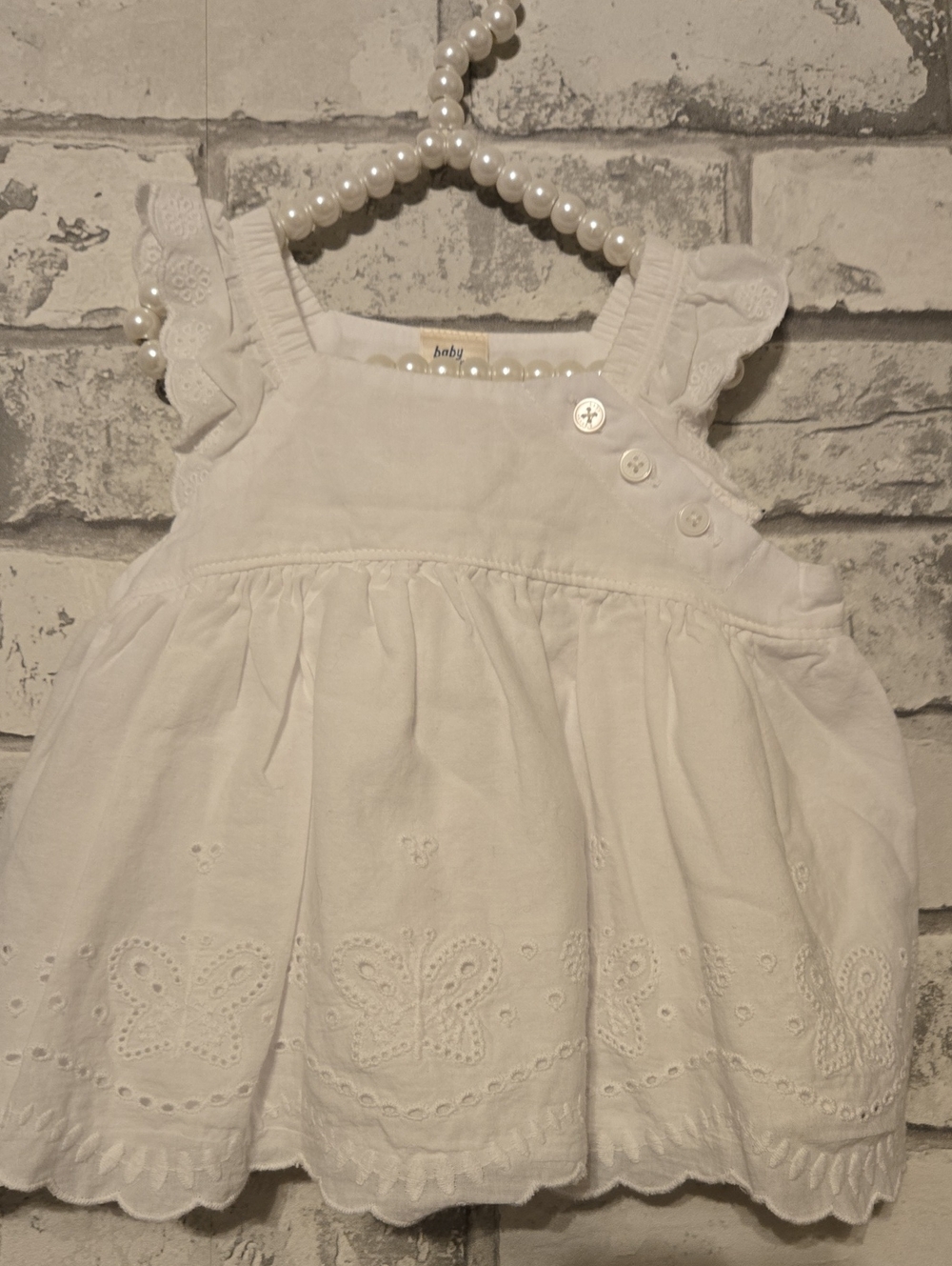 Baby White Eyelet Ruffle Sundress for Girls